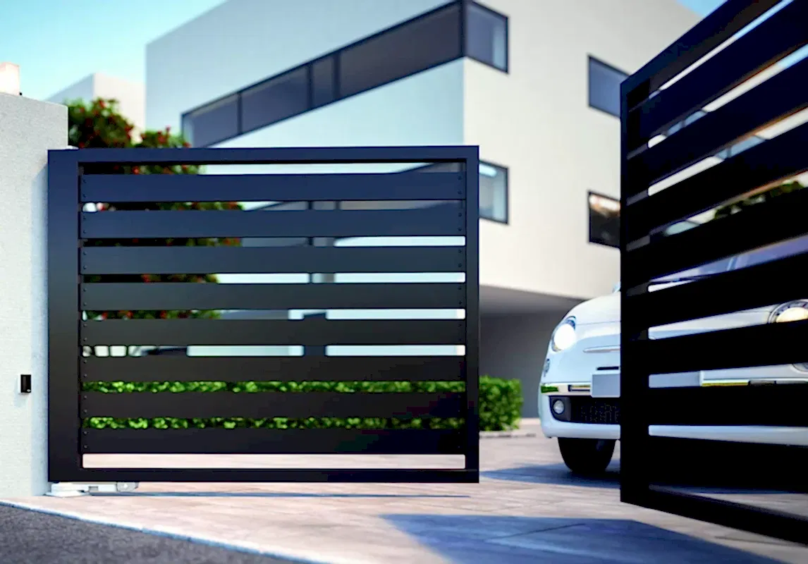 modern tasarımlı bft ve nice otomatik bahçe kapısı, site girişinde villanızda kullanıma uygun